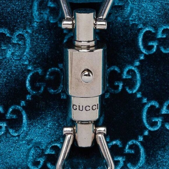 Gucci Teal Velvet GG Jackie 1961 Small Crossbody Bag - Picture 6 of 10